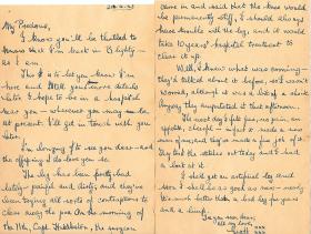 Pte Baker's letter home, sent from a British hospital after liberation, Britain, 21 April 1945.