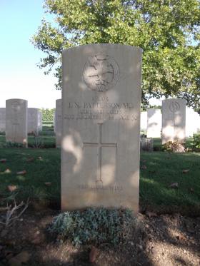 Headstone of Major Ian Patterson MC (SBS) Bari War Cemetery, November 2011.