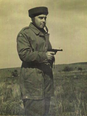 Major Geoff Rothery wearing a Step-in Smock circa 1941