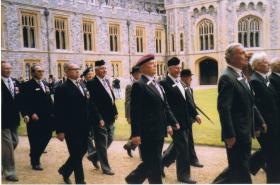 Major Stevenson marching at DCM Muster, Windsor Castle, September 1985