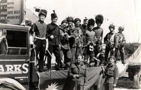 Members of HQ B Coy,  14th Parachute Battalion (TA), Portsmouth Carnival, date unknown.