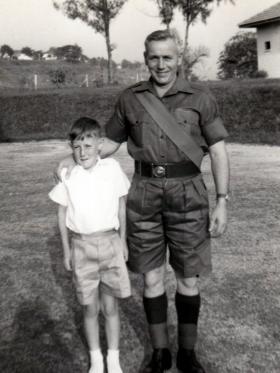 WO1 Peter Malone and son, Singapore, mid 1960s.