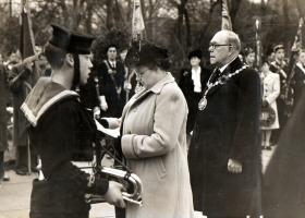 Maud Shingler at Runcorn Cenotaph, 7th November 1948.