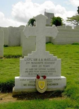 L/Cpl McKellar's headstone, Kranji Military Cemetery, Singapore.