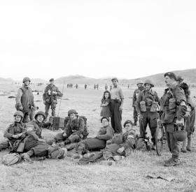 Members of 2 Para Brigade rest at Megara, 14 October 1944.