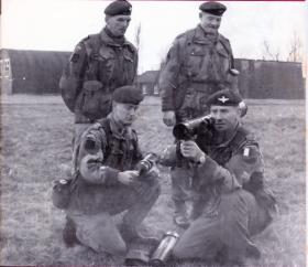 Four CSMs of the newly formed 4th Volunteer Battalion, 1967.