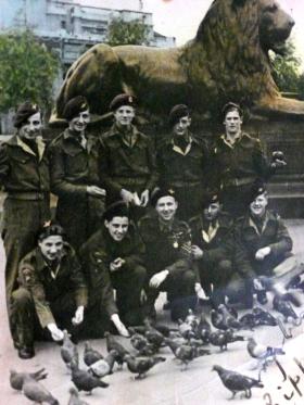 Members of A Company 1st Para Bn in London prior to embarkation to Palestine, 1946.