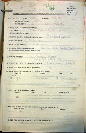 MI9 Escape and Evasion Report by Major John Timothy, 1945.