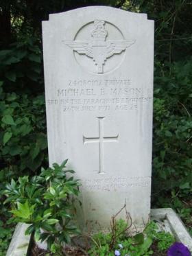 Headstone for Pte Michael Ernest Mason, undated.