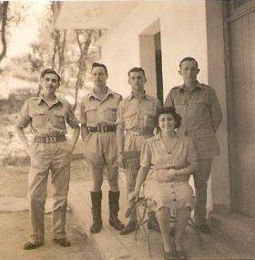 Nichan Soultanian with other soldiers and staff, possibly Greece, mid 1940s
