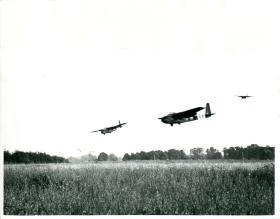 Hamilcar gliders carrying 6 Airborne Armoured Recce Regiment landing in Normandy,