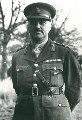 Brigadier Flavell, Commander of 1st Parachute Brigade  faces the camera in his uniform.