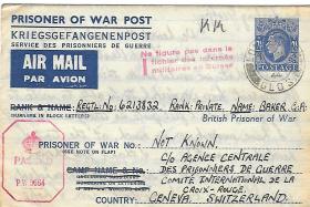 Letter to PoW Pte Baker, from his wife Gladys, 5 December 1944.
