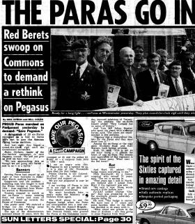 'Save Our Pegasus' newspaper article in The Sun, 1999.