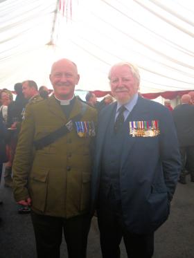 The Rev Jerry Sutton and Major Dick Hargreaves MC at the National Memorial Arboretum 13 July 2012.
