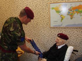 Lt Shackleton's presentation to Major John Timothy MC, 24 September 2011