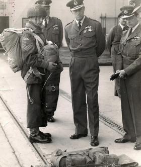 Sgt Pete Bing and HRH Prince Philip, RAF Abingdon, 1954.