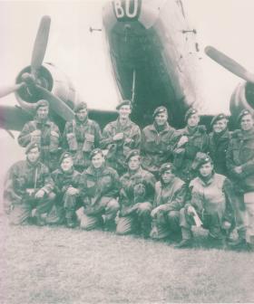 Group photo of member of 6th (Royal Welch) Parachute Battalion, Exercise Longstop, 1947