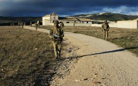 Paratroopers from B COY, 3 PARA on Ex Iberian Eagle, Spain, December 2012.