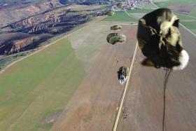 3 PARA parachuting onto the Plain, Ex Iberian Eagle, December 2012.