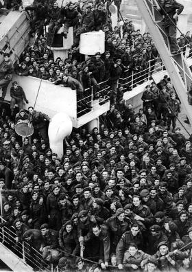 Troops including members of the 6th (Royal Welch) Parachute Battalion on route to/from Palestine.