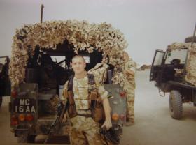 Pte Edwards returns to base at the end of another border patrol, Iraq, 2005