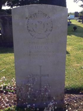 Headstone of Pte J Lucas, Durrington Cemetery, Wiltshire, UK