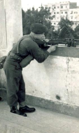 Pte Woods on Internal Security Duty,  Canal Zone, c1953.