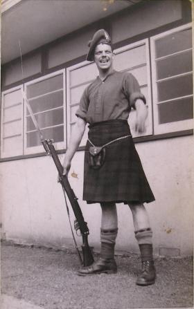 Pte Richard Drape wearing the uniform of the King's Own Scottish Borderers c1941