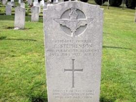 Headstone of Pte Christopher Stephenson