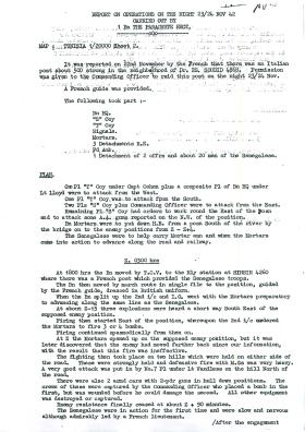 Report on Operations Night by 1st Parachute Battalion, November 1942 