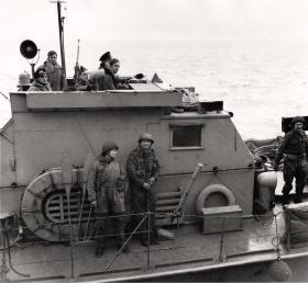 Detail view of the bridge of a Motor Launch, Bruneval, 1942.