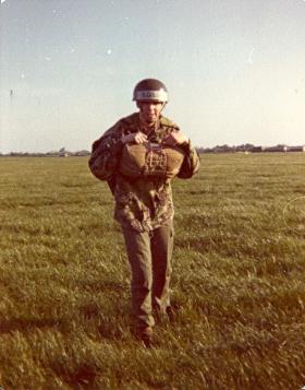 Pte Mark Ross after 1st aircraft descent, May 1977