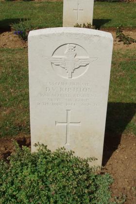 Headstone of Pte D V Rushton, Ranville, 2010
