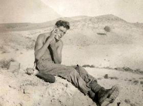 GDSM Anderson shaving somewhere in Cyprus, c1956.