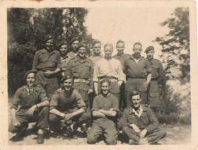 Tpr Alfred Cannon with other members of 1st Airborne Recce, Feiring Norway, 1945