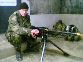 Pte Bremner Scott on exercise as enemy against SAS