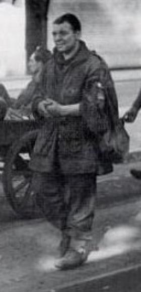 Sgt Manser shortly after his capture at Arnhem.
