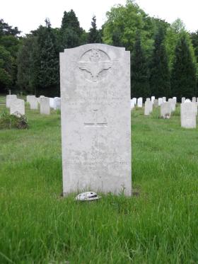 Headstone of Sgt Bernard Hougham, Aldershot Military Cemetery, June 2013.