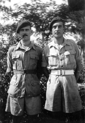 Unknown and L/Cpl Sennett, 5th Para Bde, Singapore c1946.