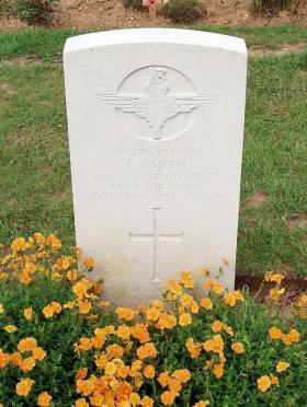 Grave of Pte Cecil Smith, Ranville War Cemetery. 