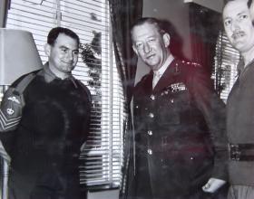 CQMS Pete Smurthwaite meeting Gen Sir James Cassels Cyprus 1964