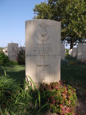 Headstone of Sapper Jack Landale, Bari War Cemetery, November 2011.