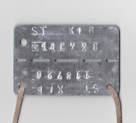 Pte Cyril Turner's PoW tag from Stalag XIB, 1944.