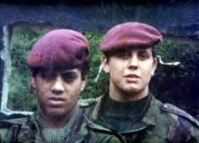 Steve Lewis and Mick 'Albert' Smith, 1 PARA, Omeath South Armagh 1978.