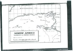 Map of North Africa, background for airborne missions.