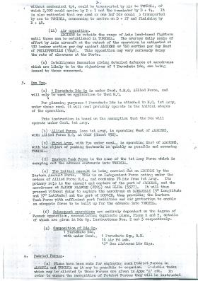 Operation Torch, 1st Parachute Brigade Operation Instructions No. 1, October 1942.