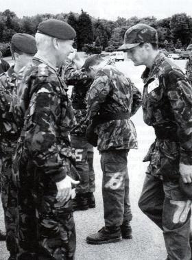 Col Rutherford and Pte Nimmo, ITC Catterick, July 1999.