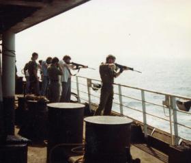 Target practice from the MV Norland, 1982