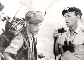 Lt Col AH Farrar-Hockley DSO MBE MC, during a contact with tribesmen, Radfan, 1964